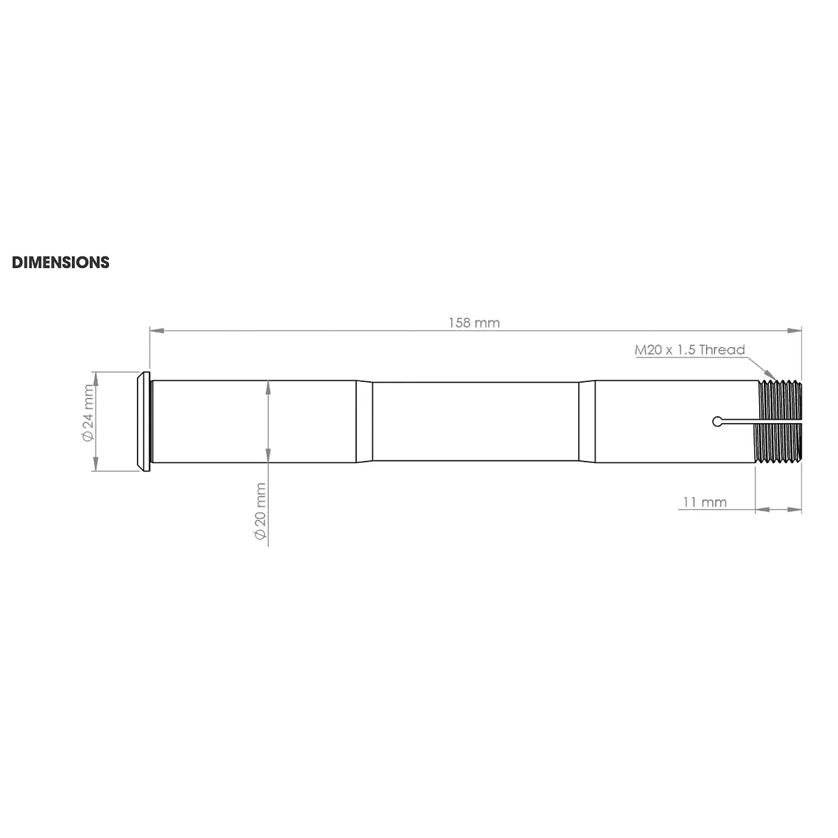 Eje Boxxer 20mm ( compatible con Charger 2 y Charger 3)