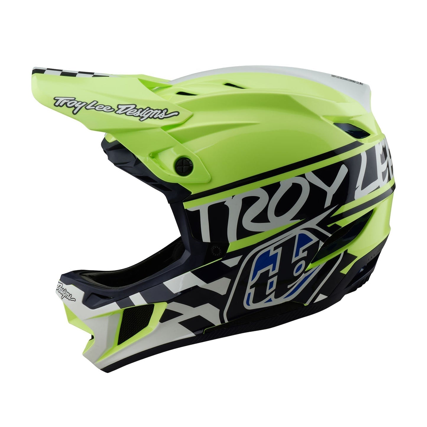 Casco Troy Lee Designs de bicicleta D4 polyacrylite Fifty-50 navy/glo amarillo