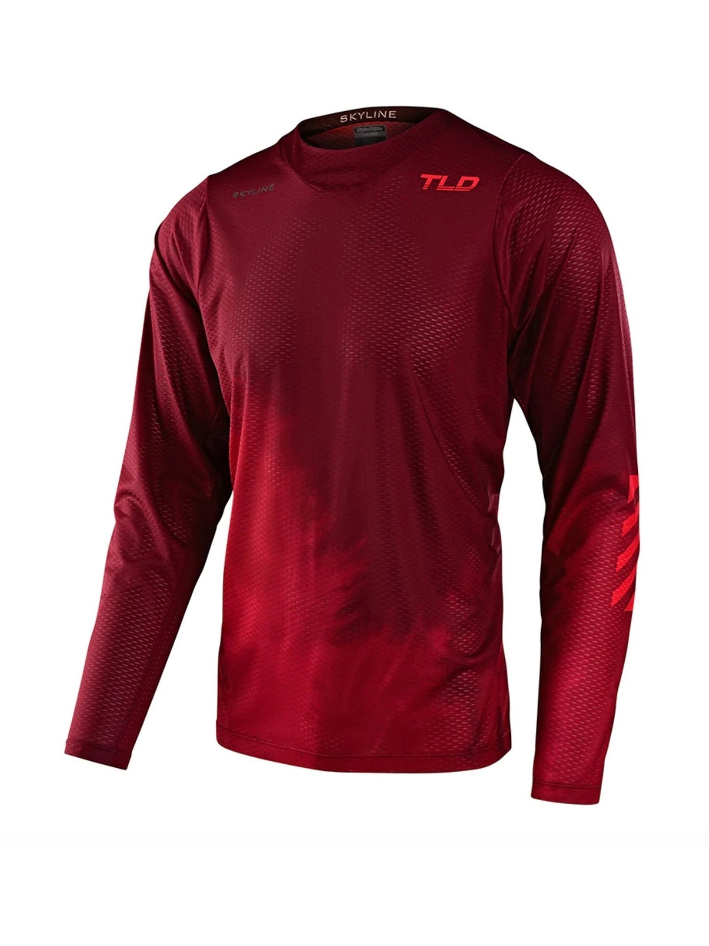 Polera Troy Lee Designs de bicicleta skyline air ls fades burdeo