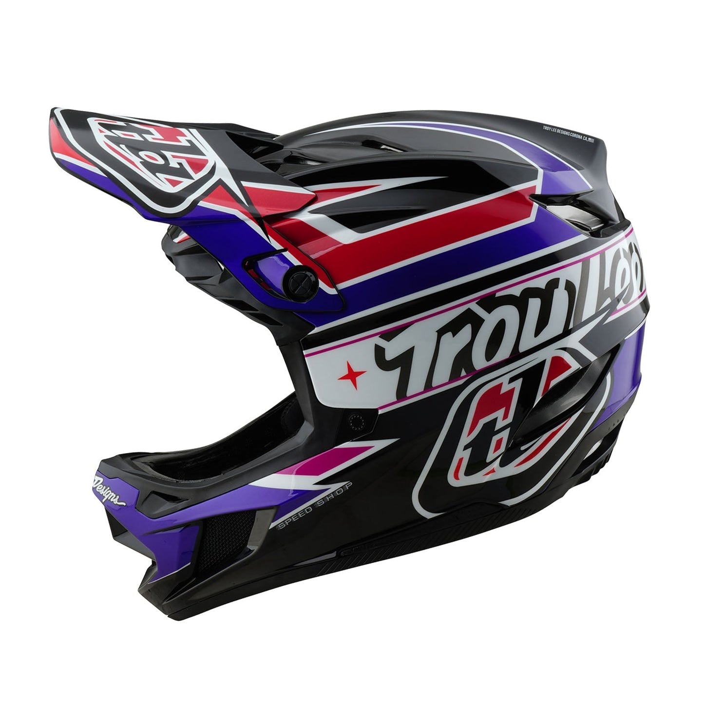 Casco Troy Lee Designs de bicicleta D4 polyacrylite linear black