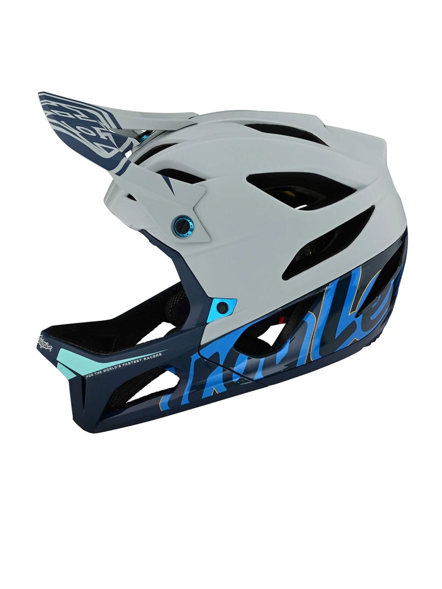 Casco Troy Lee Designs stage signature gris/azul