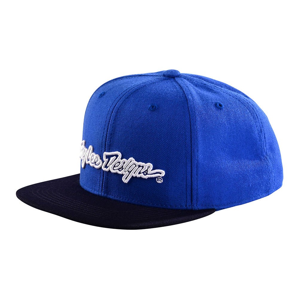 Jockey / Gorro Troy Lee Designs snapback signature azul / blanco