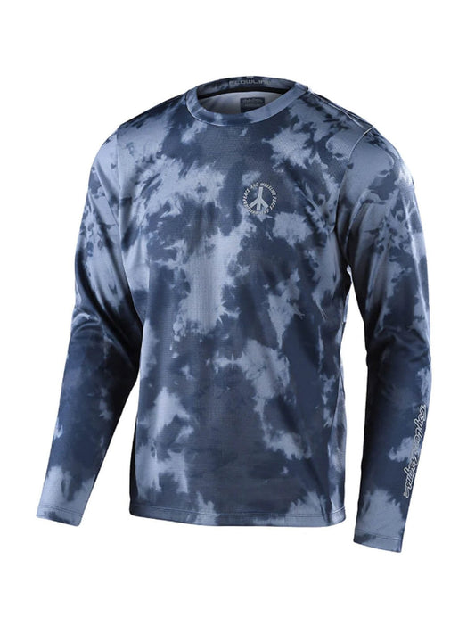 Polera Troy Lee Designs de bicicleta flowline ls rplot gris