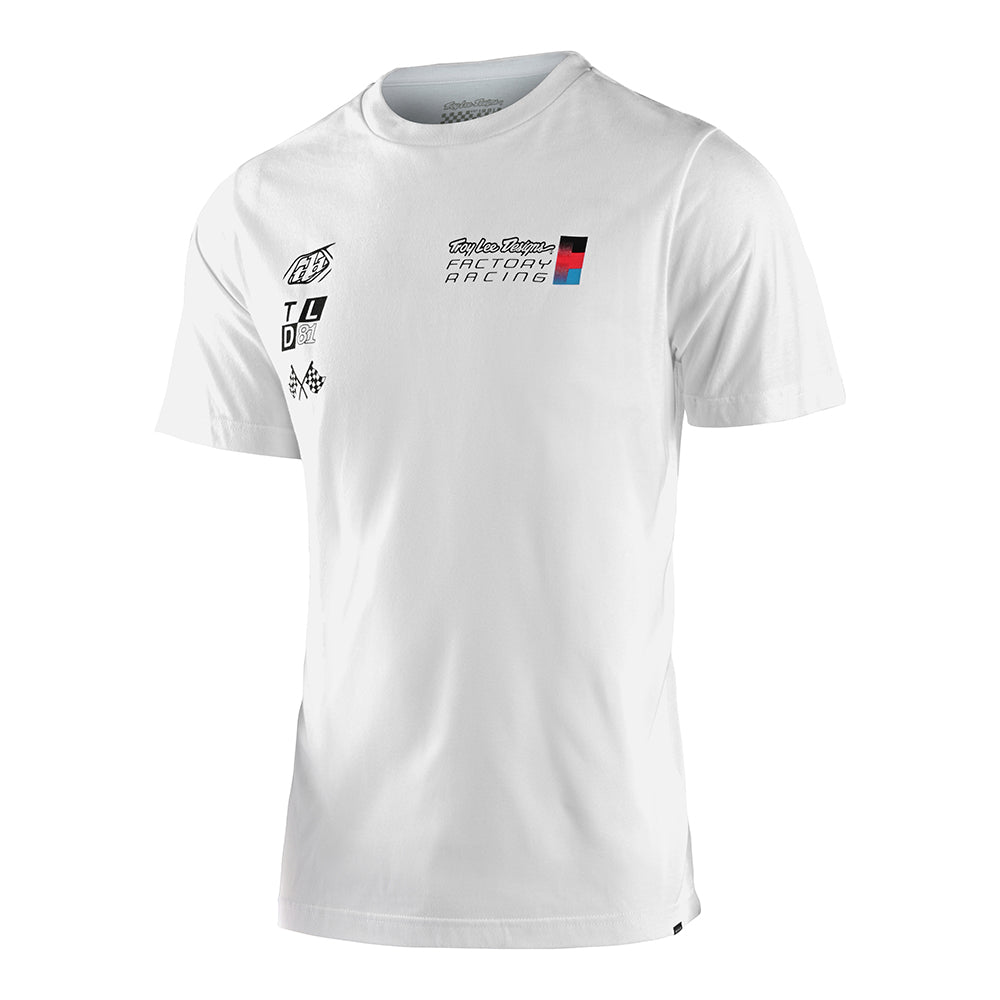 Polera Troy Lee Designs factory pit crew blanca